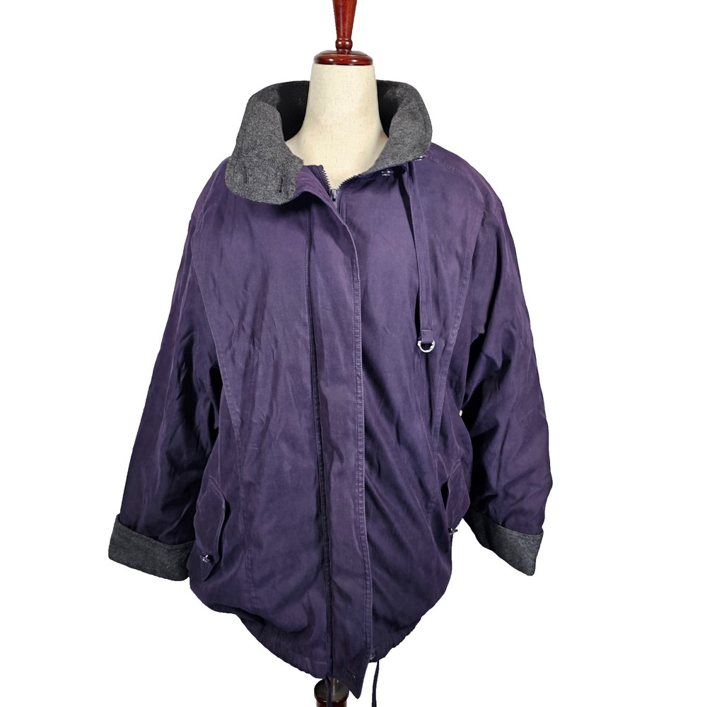 Braetan Womens‎ Jacket Windbreaker Zip Up Long Sleeve Fleece Lined Purple Size L